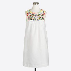 J crew white embroidered linen dress